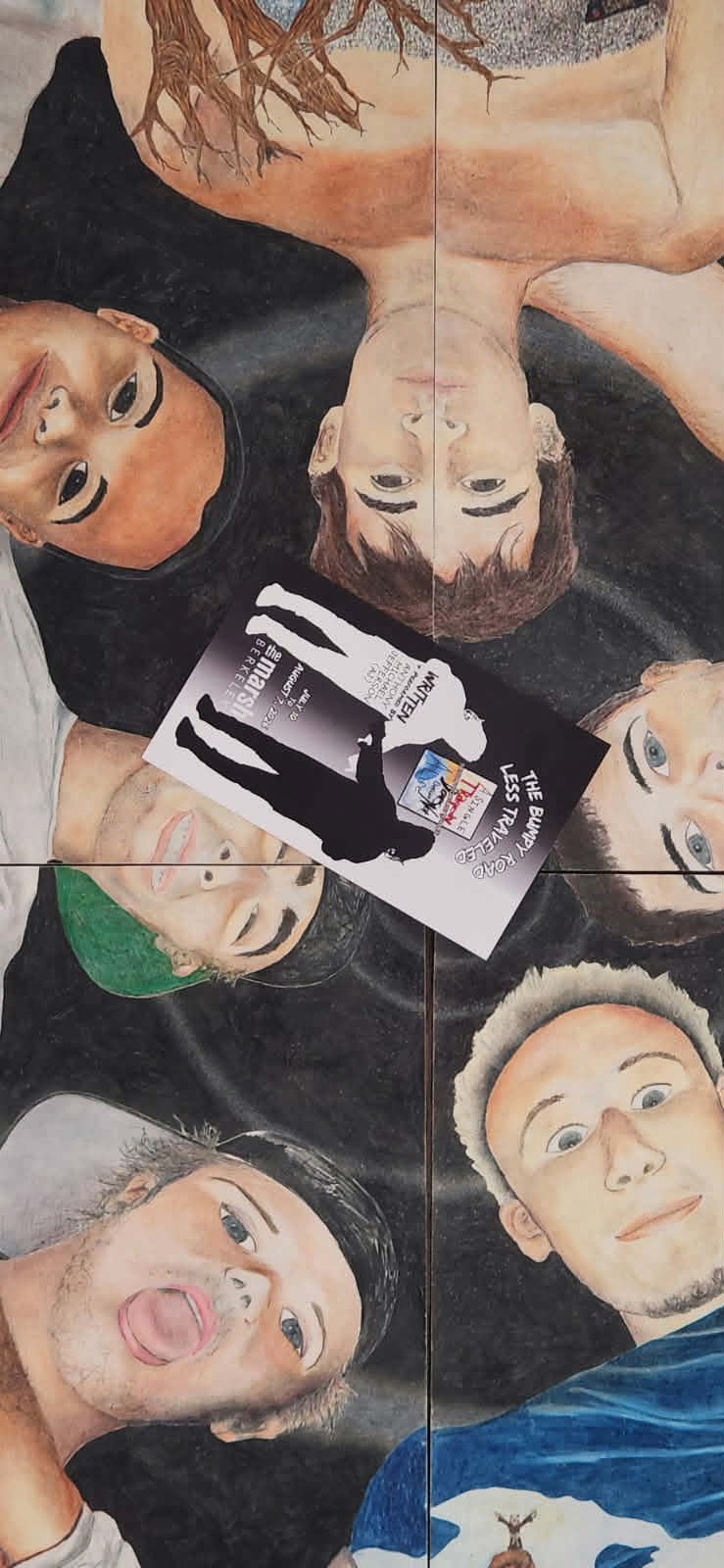 Hand-drawn portrait of the cast